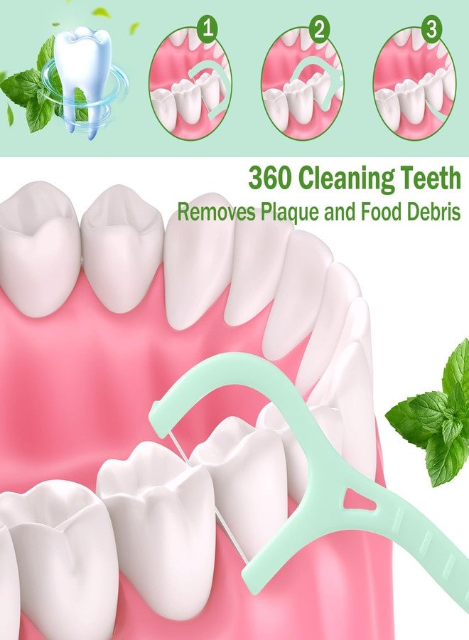 Maxcheck 2000 Count Floss Picks Bulk Natural Dental Floss Picks Toothpicks Sticks High Pull Tooth Flosser Sustainable for Teeth(Green) - Image 4